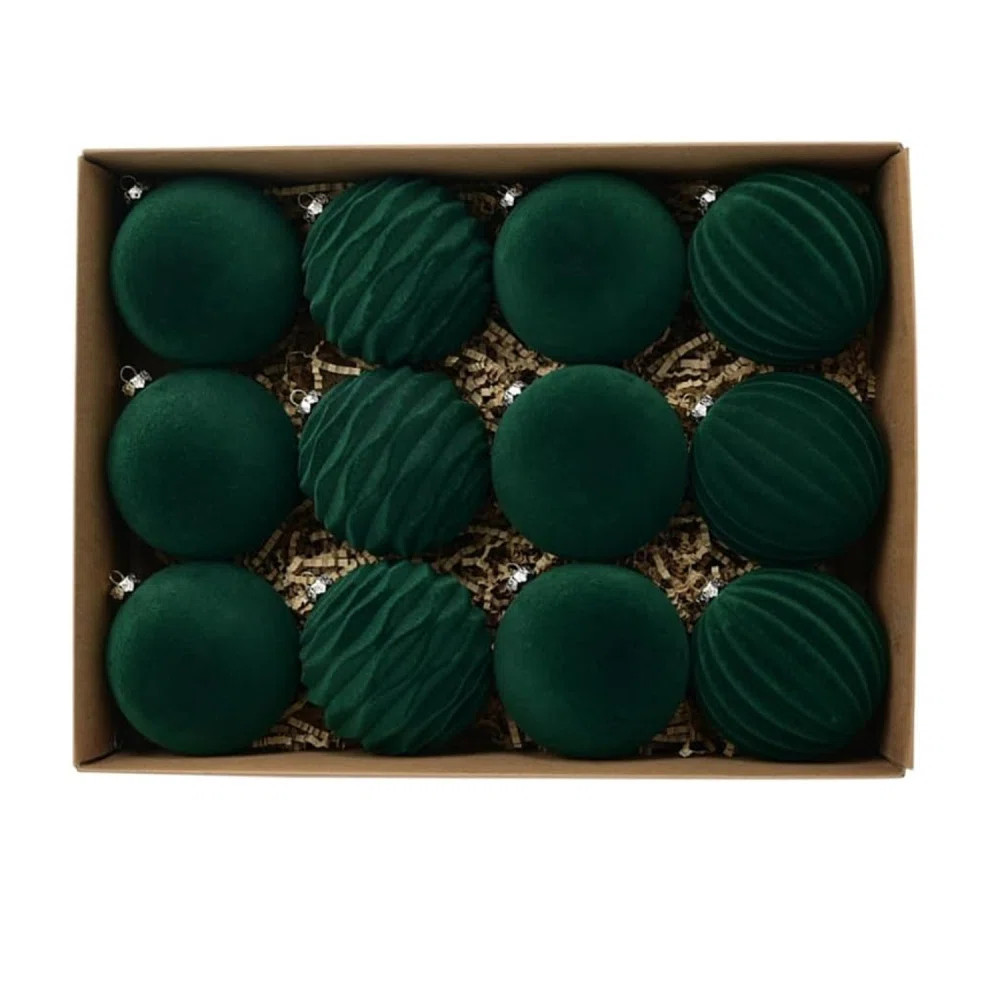 Velvet Christmas Ornaments, 12pcs Christmas Tree Ornaments Velvet 3.15 Inch Balls,for Xmas Weddin... | Wayfair North America