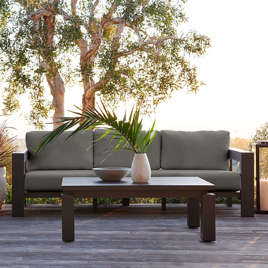 Walker 63" Metal Outdoor Loveseat with Canvas Charcoal Sunbrella ® Cushions

#LTKdayinmylife #LTKxMadewell #LTKmorningroutine