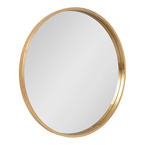 Kate and Laurel Travis Round Wood Wall Mirror, 31.5" Diameter, Gold, Modern Glam Wall Décor Accent | Amazon (US)