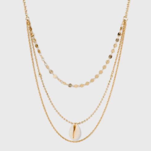 SUGARFIX by BaubleBar Seashell Pendant Layered Necklace - Gold | Target
