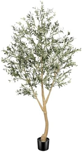 Realead 8ft Faux Olive Tree, Large Realistic Olive Trees Artificial Indoor, Tall Fake Olive Tree ... | Amazon (US)