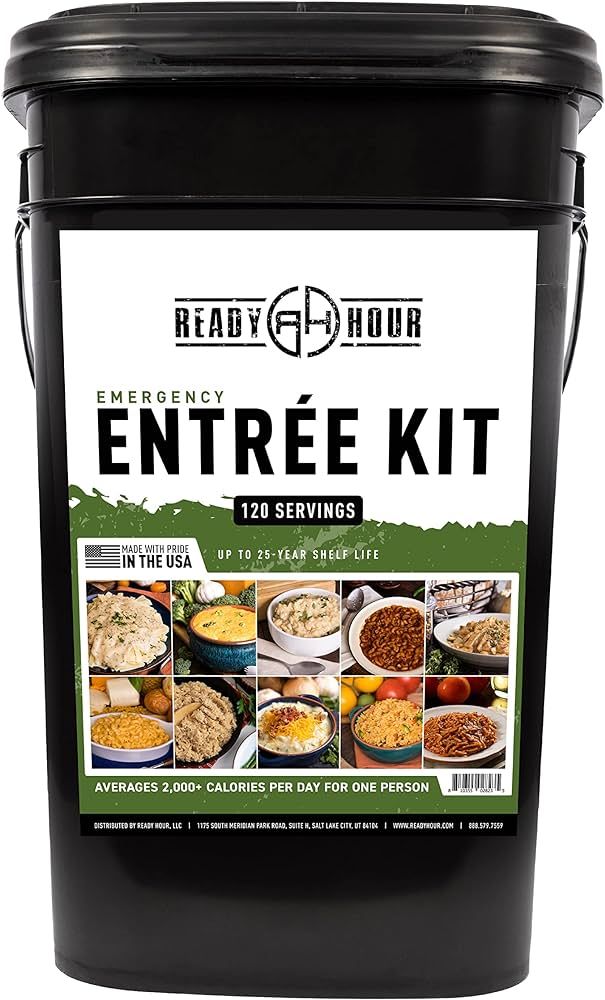 Ready Hour, Emergency Meal Entrées, Real Non-Perishable Meals, 25-Year Shelf Life, Portable Floo... | Amazon (US)