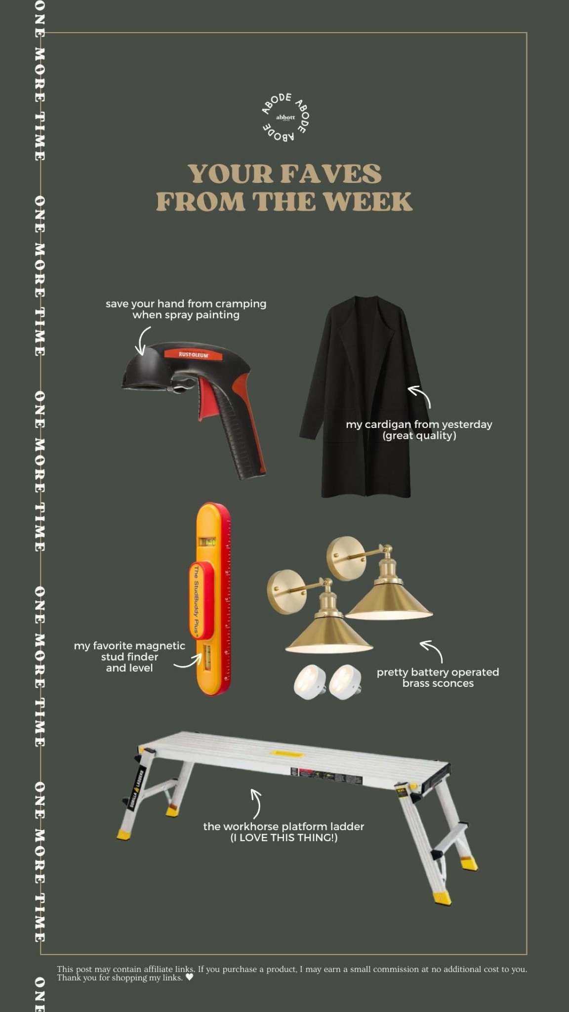 Recent things I’ve shared: spray paint handle, a great coatigan/cardigan, my favorite stud finder and level, pretty brass battery operated sconces, and the very best platform ladder ever!

#LTKhome