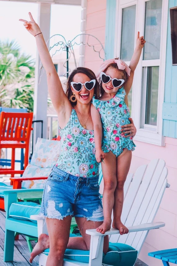 Mommy and me Swimsuit, matching mother daughter swimsuit, matching swimwear, matching swimsuits, ... | Etsy (US)