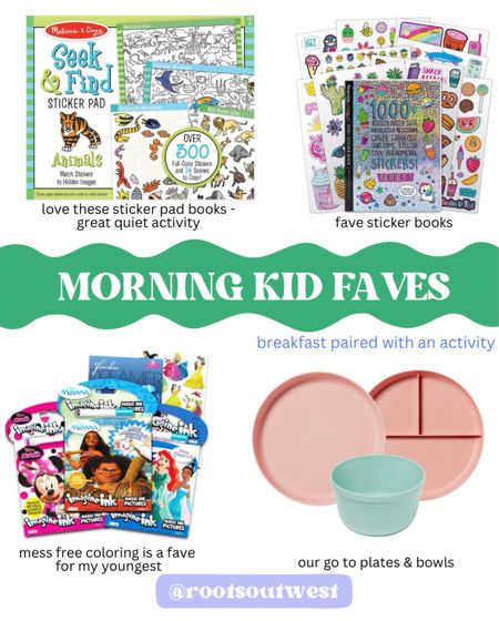 Morning activity faves for kids - breakfast with a side of quiet activity. Toddler mess free activity, pre k kid activities, creative play, arts and crafts for kids, seek and find, Amazon kid finds

#LTKkids #LTKfamily #LTKhome
