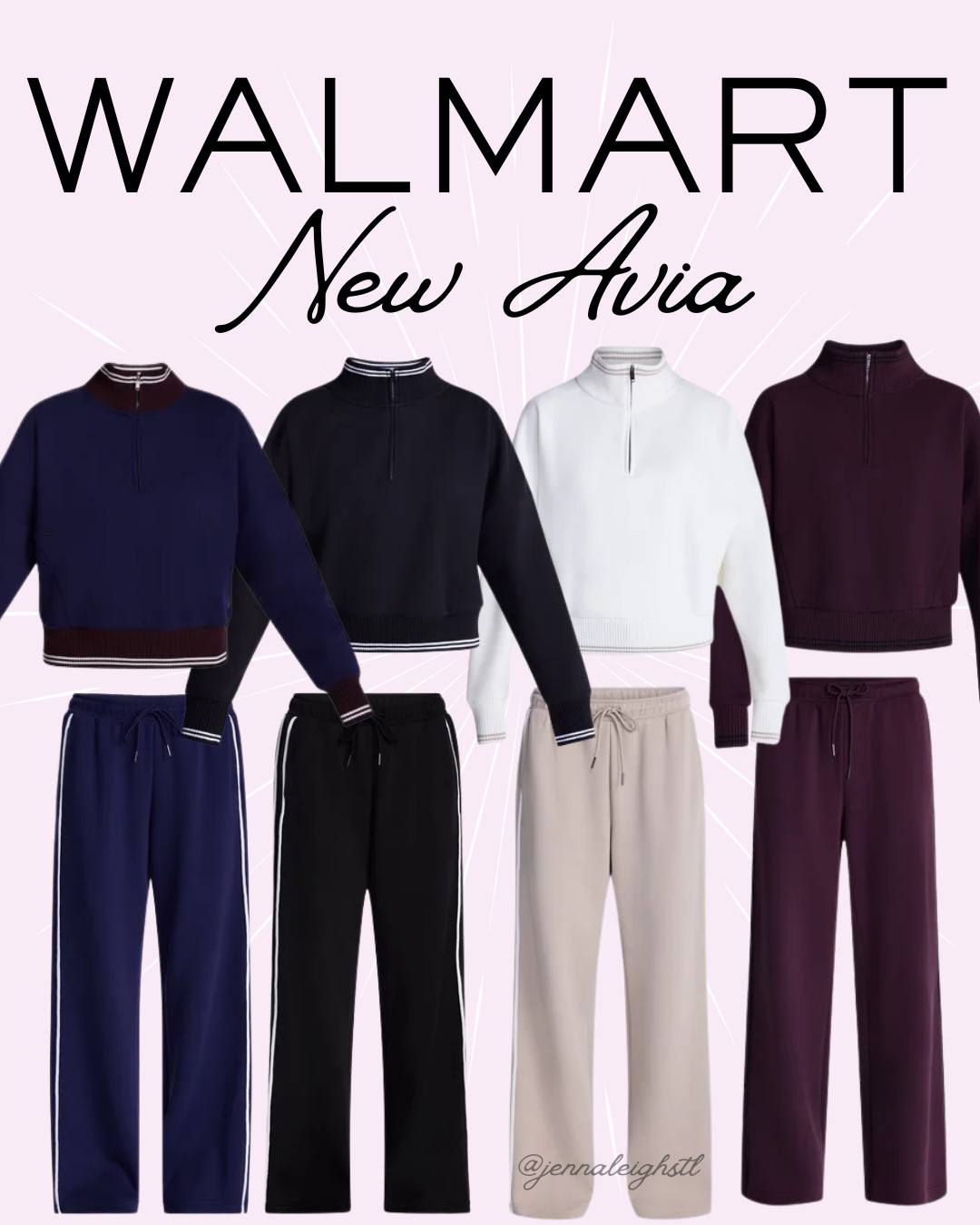 New at Walmart! I am loving this new Avia matching set. The pique knit track pants paired with the quarter zip fleece pullover are so cute, and the stripe detail gives it such a sporty, elevated look. This is the perfect comfy outfit for running errands, traveling, or cheering from the sidelines this fall. 

 #LTKootd #LTKSeasonal #LTKMidsize