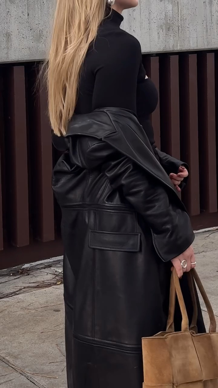 Leather trench coat 