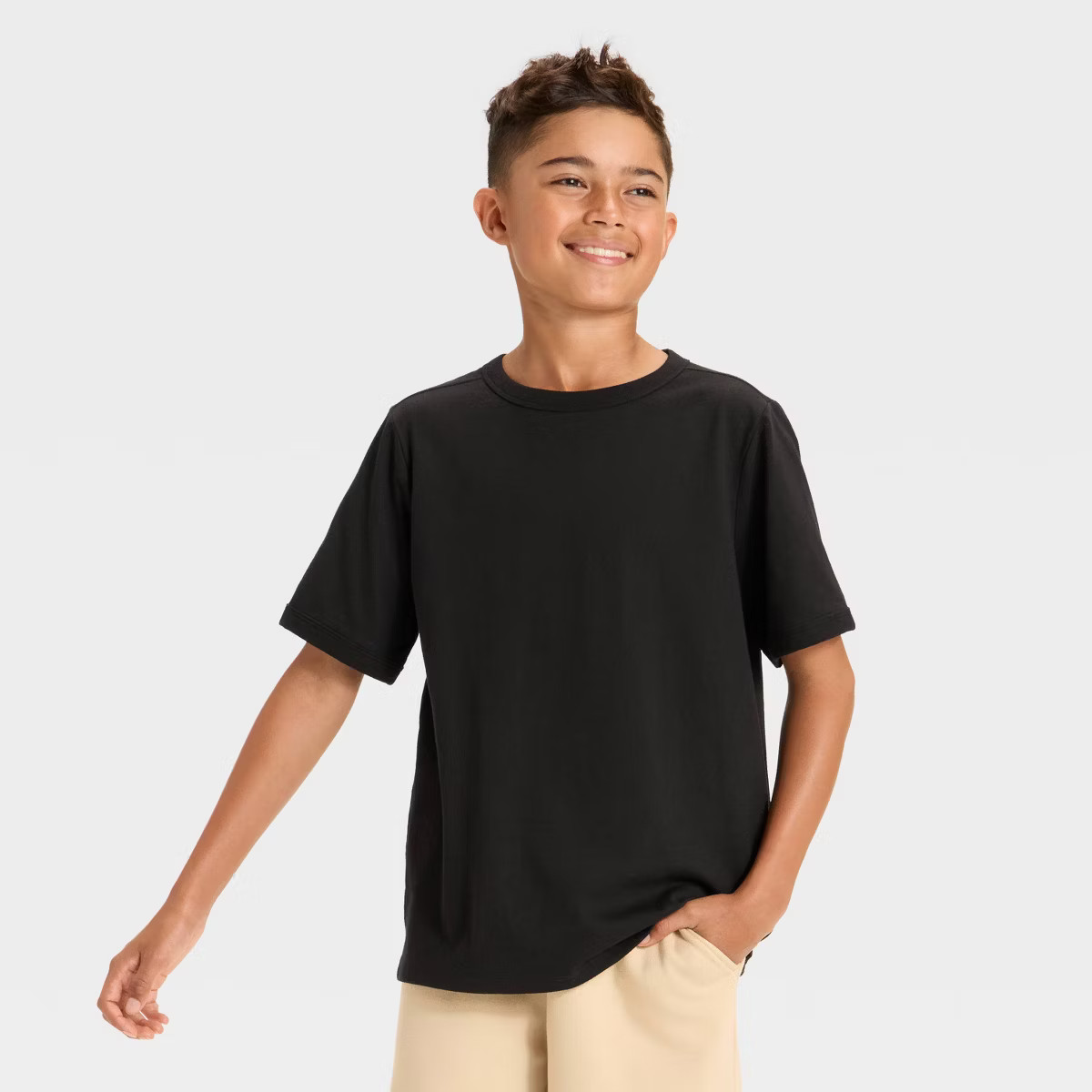 Boys' Solid Short Sleeve T-Shirt - art class™ Black L | Target