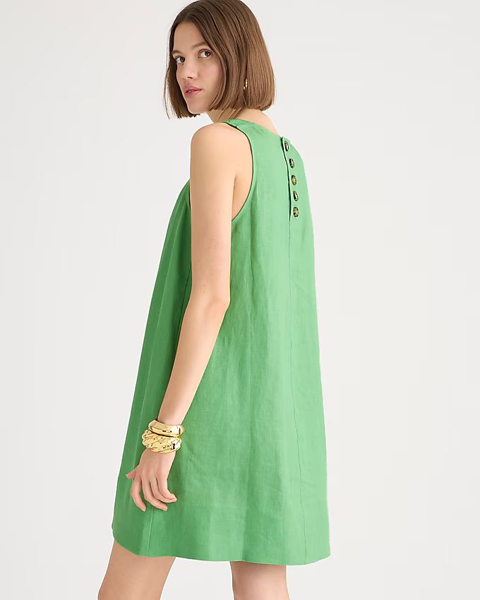 Maxine button-back dress in linen | J. Crew US