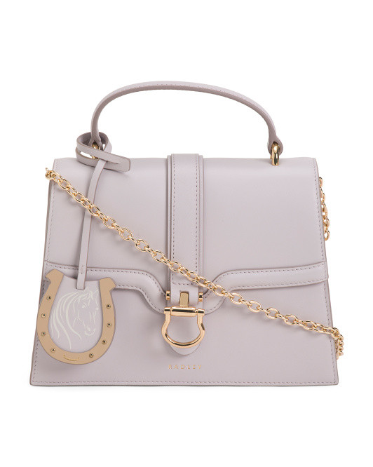 Leather Kentucky Derby Ss25 Small Flapover Grab Satchel | TJ Maxx
