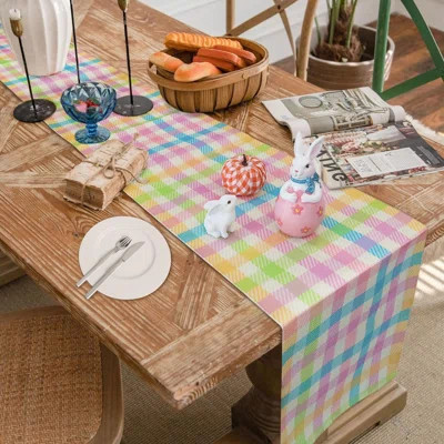 Easter Table Runner Decorations Buffalo Check Plaid Spring Decor Linen Spring Easter Decorations For Kitchen Dining Indoor Outdoor Home Party Table De | Wayfair North America