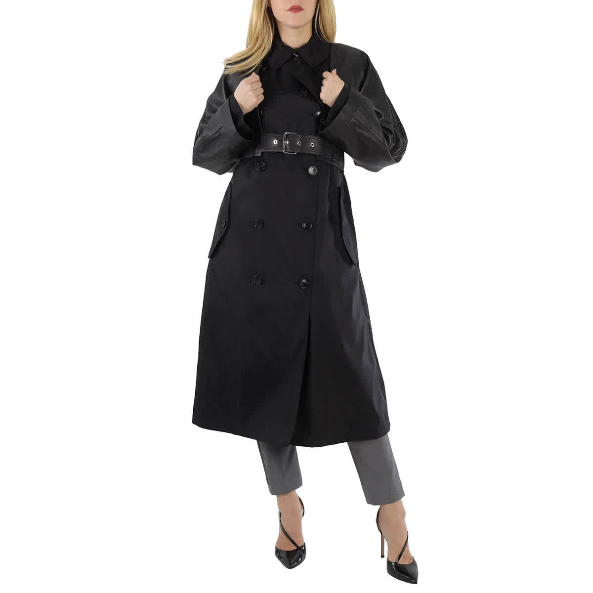 Burberry Ladies Black Trench Coat with Removable Leather Jacket, Brand Size 2 (US Size 0) | Jomashop.com & JomaDeals.com