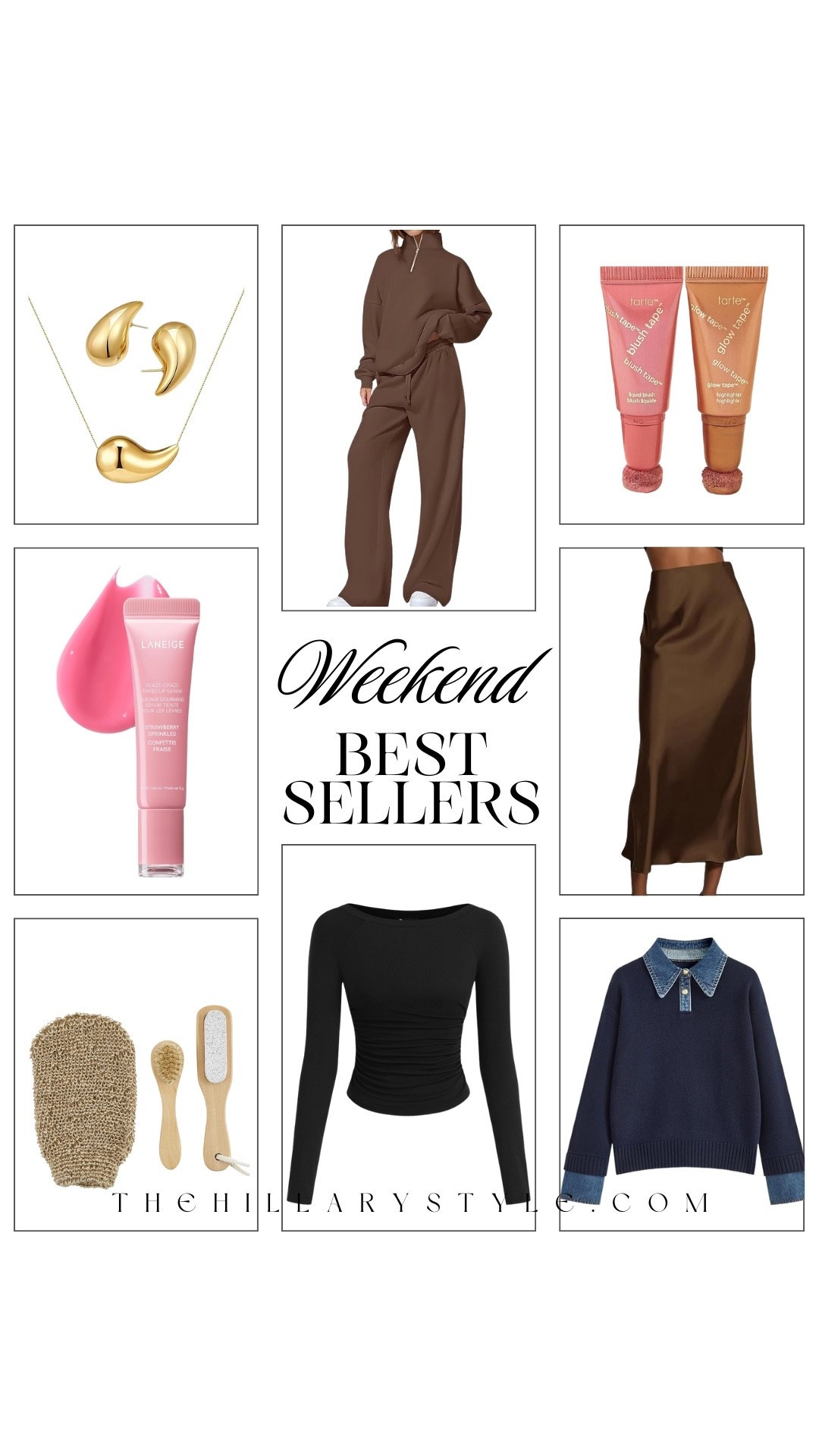 The Amazon weekend best sellers you couldn’t get enough of! From the viral Laneige tinted lip serum to the satin midi skirt and cozy two-piece lounge set, these finds are the perfect mix of style and comfort. Add a touch of glow with tarte’s blush duo and complete your look with chic gold jewelry—all under $55. #AmazonFinds #LTKFinds #WeekendBestSellers #AffordableStyle #FallFashion #TheHillaryStyle

#LTKStyleTip #LTKSeasonal #LTKOver40