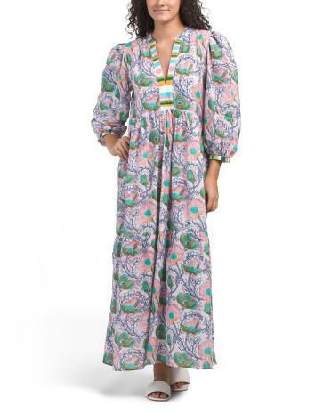 Floral Printed Long Sleeve Maxi Dress | TJ Maxx