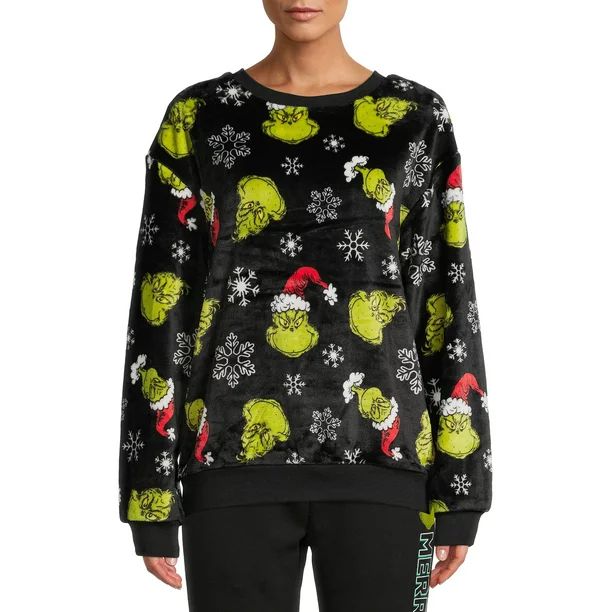 Grinch Juniors' Snowy Graphic Print Sweatshirt - Walmart.com | Walmart (US)