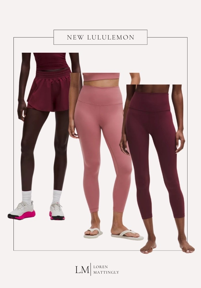 A few of my favorite new Lululemon bottoms right now. The pink leggings are such a fun spring color and the berry shorts and crops are great staples for workouts or casual days. Everything is linked here if you want to browse the new drop. #lululemon

#LTKActive #LTKfitnessgoals