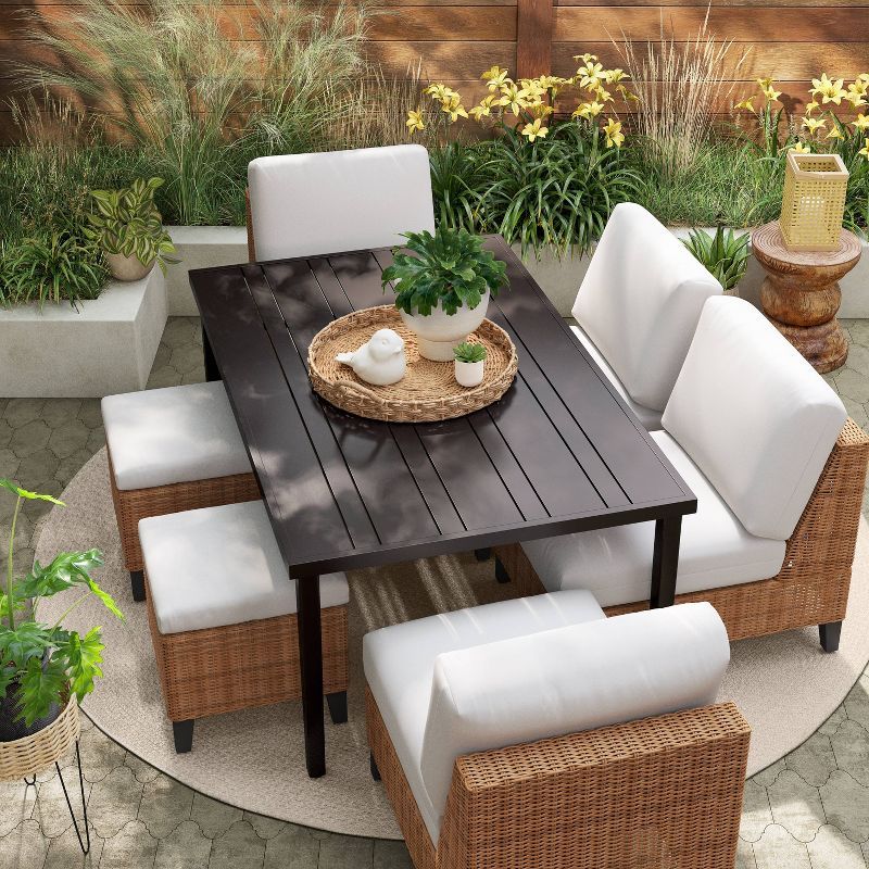 Brookfield 7pc Patio Deep Seating Dining Set, Outdoor Furniture Set - Threshold™ | Target