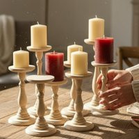 Handmade Pillar Candlestick Holder Weddings Elegant Decor Diy Wedding Ideas Eco Friendly Table Centerpieces | Etsy (US)