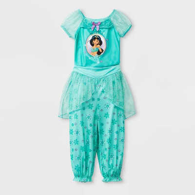 Toddler Girls' Disney Princess Fantasy Jasmine 2pc Pajama Set - Aqua | Target