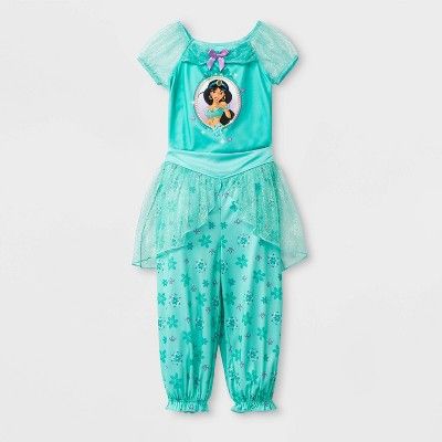 Toddler Girls' Disney Princess Fantasy Jasmine 2pc Pajama Set - Aqua | Target