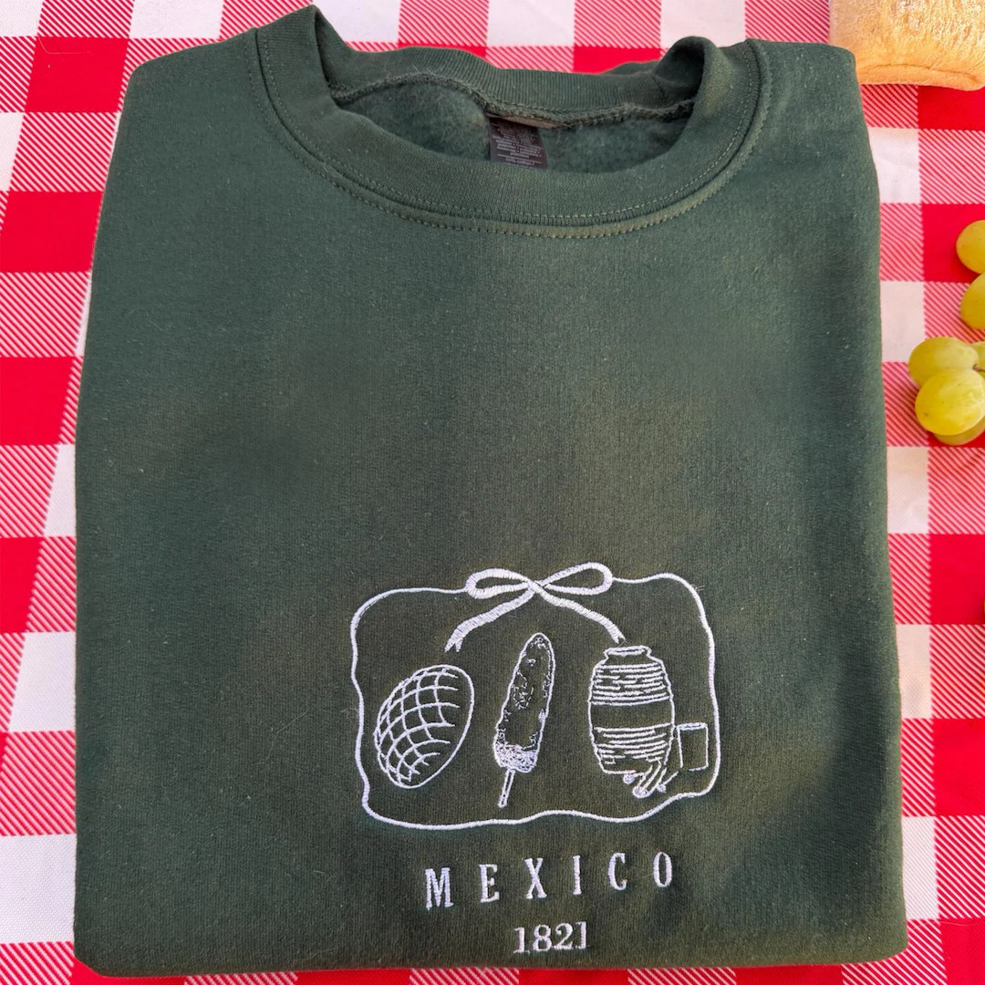 Mexico Embroidered Crewneck Sweatshirt, Concha, Elote & Horchata, Mexican Heritage Sweatshirt - E... | Etsy (US)