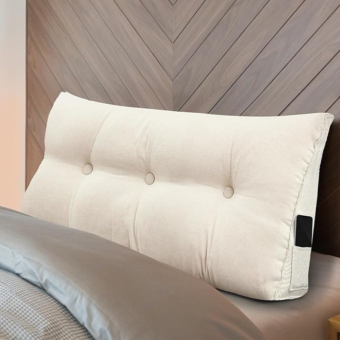 Wenqik Wedge Pillow Twin Triangular Headboard Bed Reading Backrest Back Support Long Pillow with ... | Amazon (US)