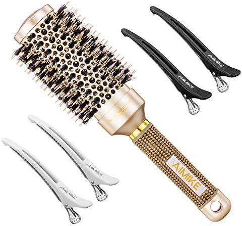AIMIKE Round Brush, Nano Thermal Ceramic & Ionic Tech Hair Brush, Round Barrel Brush with Boar Br... | Amazon (US)
