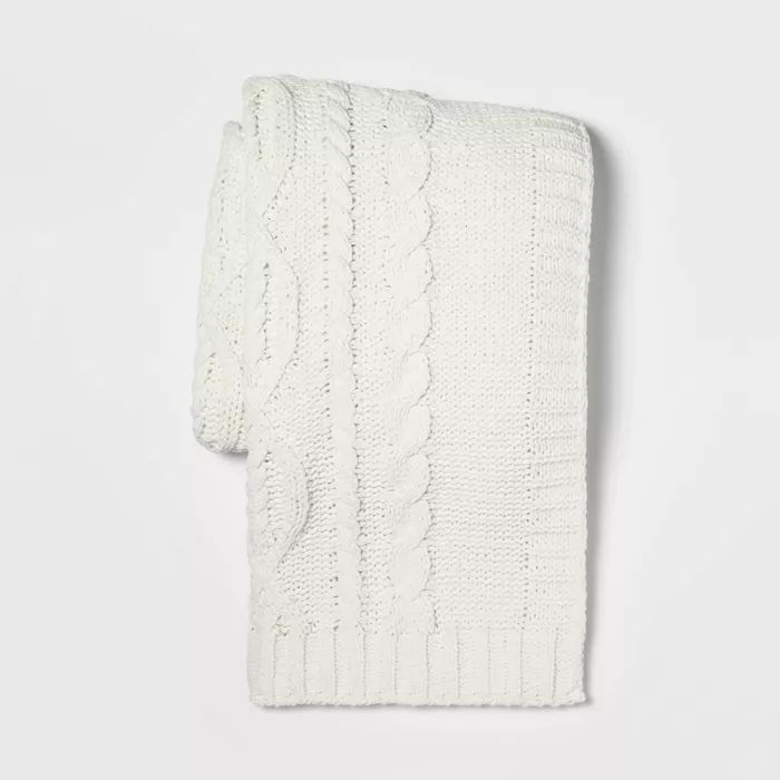 Cable Knit Chenille Throw Blanket - Threshold&#153; | Target