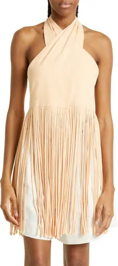 Fringe Linen Blend Halter Top | Nordstrom