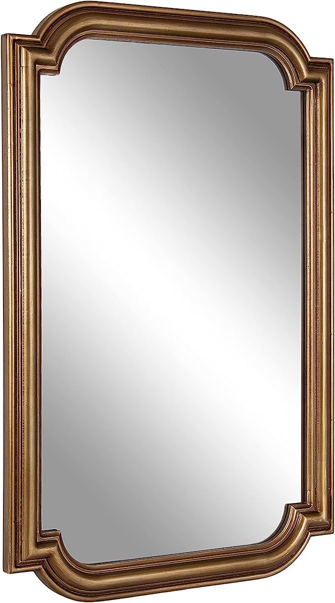 Kate and Laurel Kinsman Traditional Glam Scalloped Wall Mirror for Vintage Home Décor, 24x36, Go... | Amazon (US)