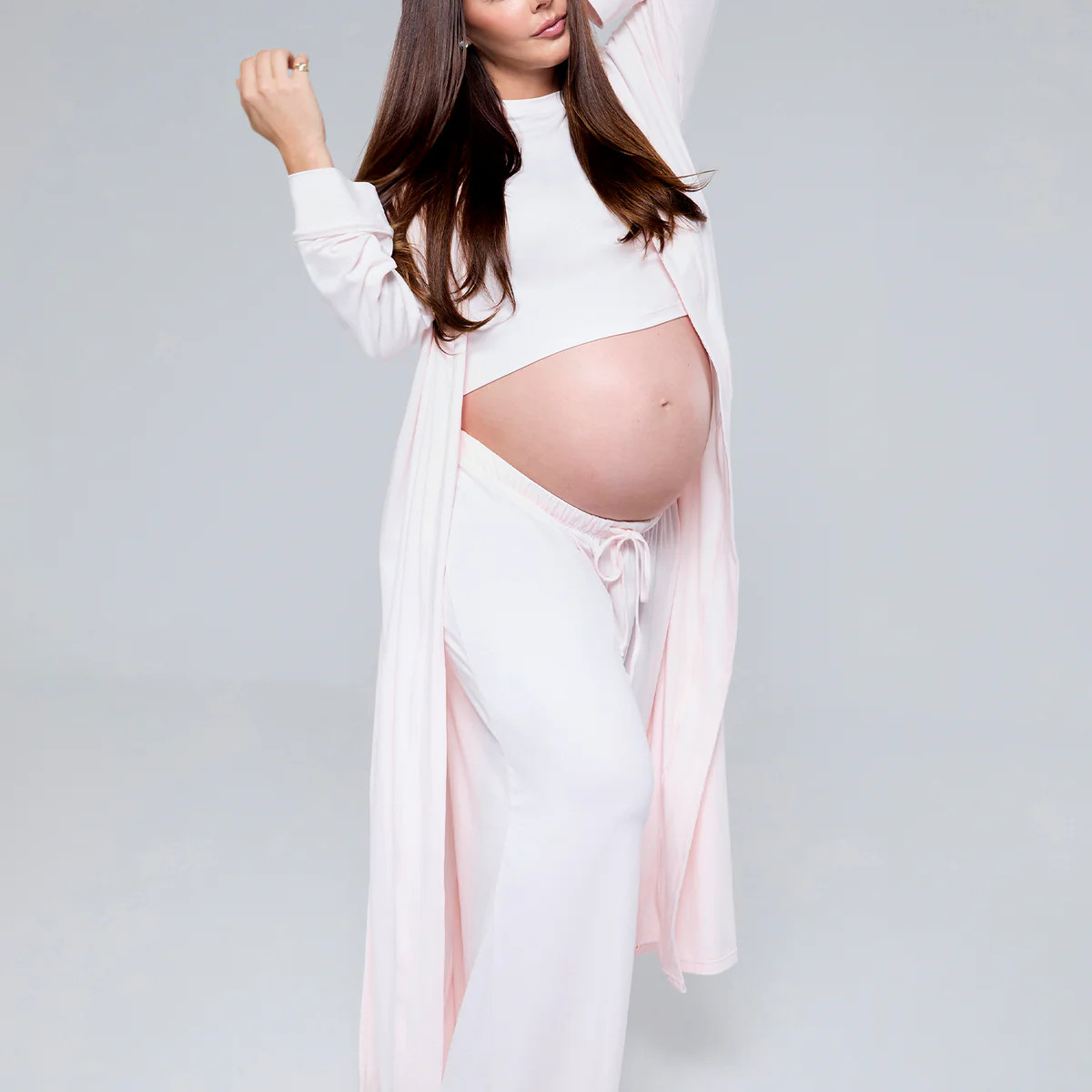 The Cloud Women's Lounge Maternity Robe | Shop Bumpsuit's Maternity Loungewear Cloud Collection | BUMPSUIT