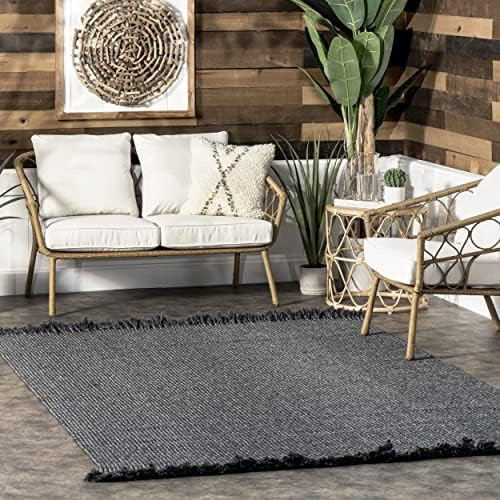 nuLOOM Courtney Braided Indoor/Outdoor Area Rug, 7' 6" x 9' 6", Charcoal | Amazon (US)