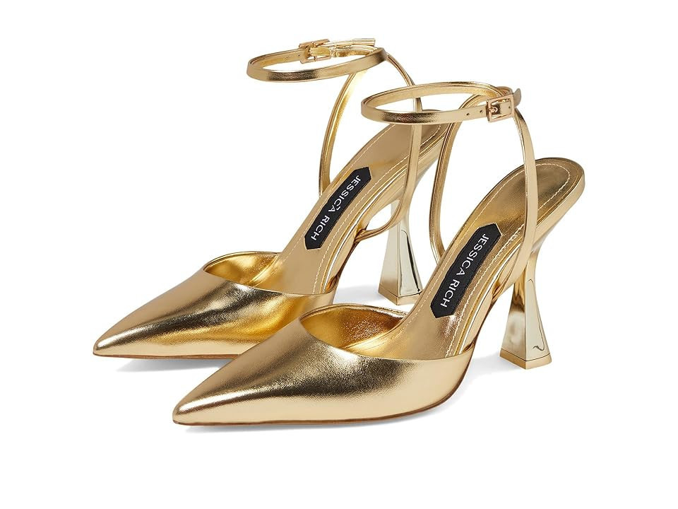 Jessica Rich Khloe Slingback High Women's Heels Gold : 11 M, Leather | Zappos