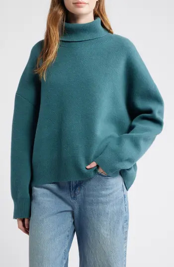 Free People Sigma Lambswool Blend Sweater in Cypress at Nordstrom Rack, Size X-Large | Nordstrom Rack
