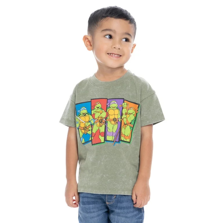 Teenage Mutant Ninja Turtles Toddler Short Sleeve Crewneck Tee, Sizes 12M-5T - Walmart.com | Walmart (US)