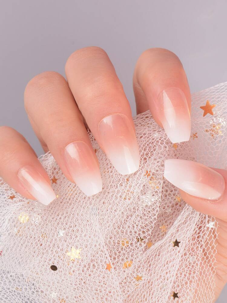 24pcs Ombre Fake Nail & 1sheet Tape & 1pc Nail File | SHEIN