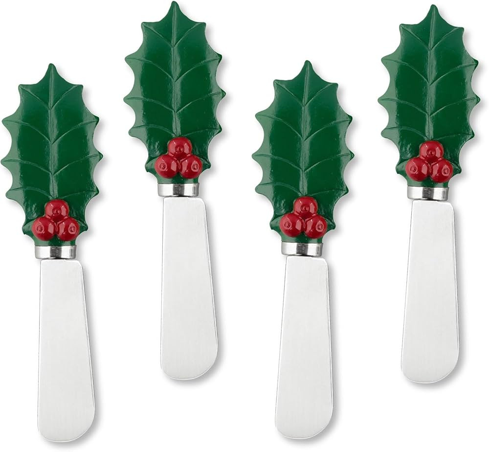 Supreme Housewares Holly Days Cheese Spreaders, Hand-Painted Resin Handles with Stainless Steel B... | Amazon (US)