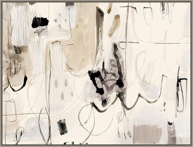 Amanti Art Framed Canvas Wall Art Print (42x32) Net Neutral II by Victoria Barnes Float Framed Ca... | Amazon (US)