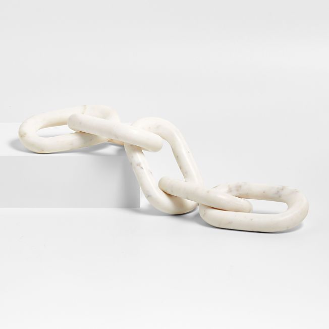White Marble Links Decorative Chain + Reviews | Crate & Barrel | Crate & Barrel