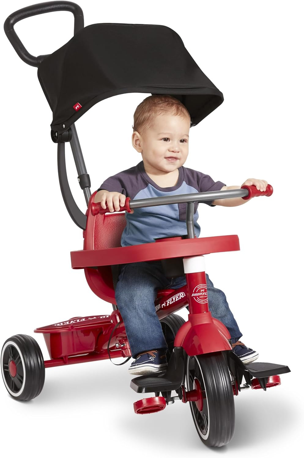 Radio Flyer Pedal & Push 4-in-1 Stroll ' N Trike®, Red Tricycle, for Toddlers Ages 1-5 (Amazon Exclusive), Toddler Bike Large | Amazon (US)