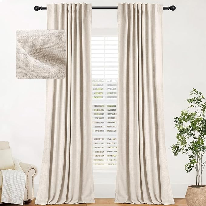 INOVADAY 100% Blackout Curtains for Bedroom, Thermal Black Out Curtains, Back Tab/Rod Pocket Line... | Amazon (US)
