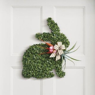 Boxwood Rabbit Door Swag | Grandin Road | Grandin Road