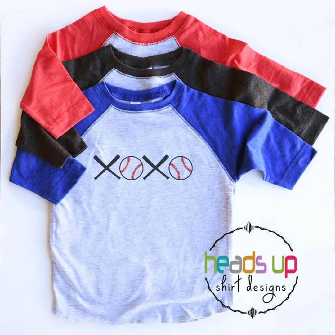 Valentine's Day Baseball Love Shirt Boy Toddler Girl Raglan XOXO Baseball Kids tshirt Baby Bodysu... | Etsy (US)