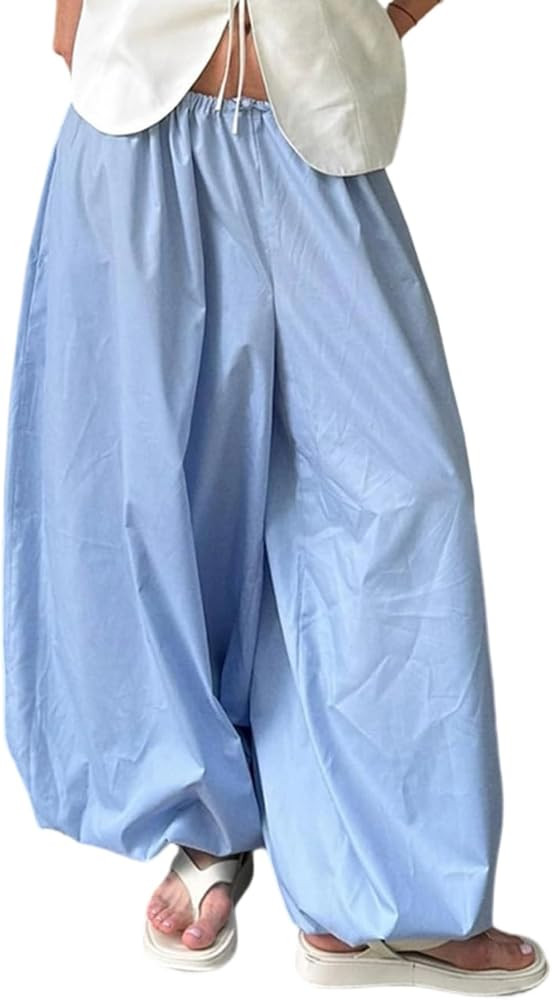 Unybwonn Pantalones har\u00e9n para mujer, holgados, plisados, holgados, holgados, cintura el\u00... | Amazon (US)