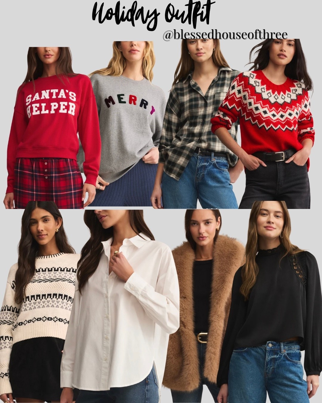 Holiday outfit inspiration ✨🎄 Whether it’s a cozy family gathering or a festive night out, these chic looks bring sparkle, comfort, and style to every celebration. From classic red and gold to elegant winter whites, get ready to turn heads this holiday season! 💃🕯️ #HolidayStyle 

holiday outfit inspiration, holiday fashion ideas, Christmas outfit inspo, festive outfit ideas, holiday party looks, holiday style guide, holiday dress ideas, cozy holiday fashion, chic Christmas outfits, winter holiday, holiday outfit trends 2025, winter fashion holiday looks, holiday outfit ideas for women, Christmas party outfit guide, seasonal fashion inspo, LTK holiday outfit roundup, festive wardrobe essentials, trending holiday outfits, holiday fashion influencer style, winter festive style edit

#LTKHoliday #LTKParties #LTKFindsUnder100 #LTKHoliday