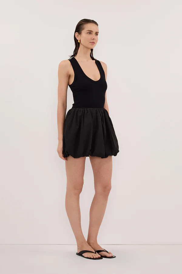 STEVIE BLACK BUBBLE MINI SKIRT | DISSH