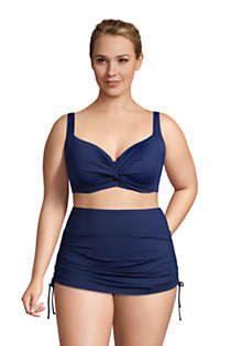 Women's Plus Size Chlorine Resistant Twist Front Underwire Bikini Top Swimsuit Adjustable Straps | Lands' End (US)