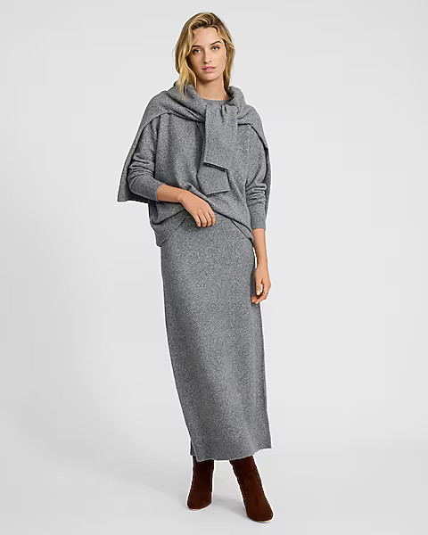 Boucle High Waisted Sweater Maxi Skirt | Express