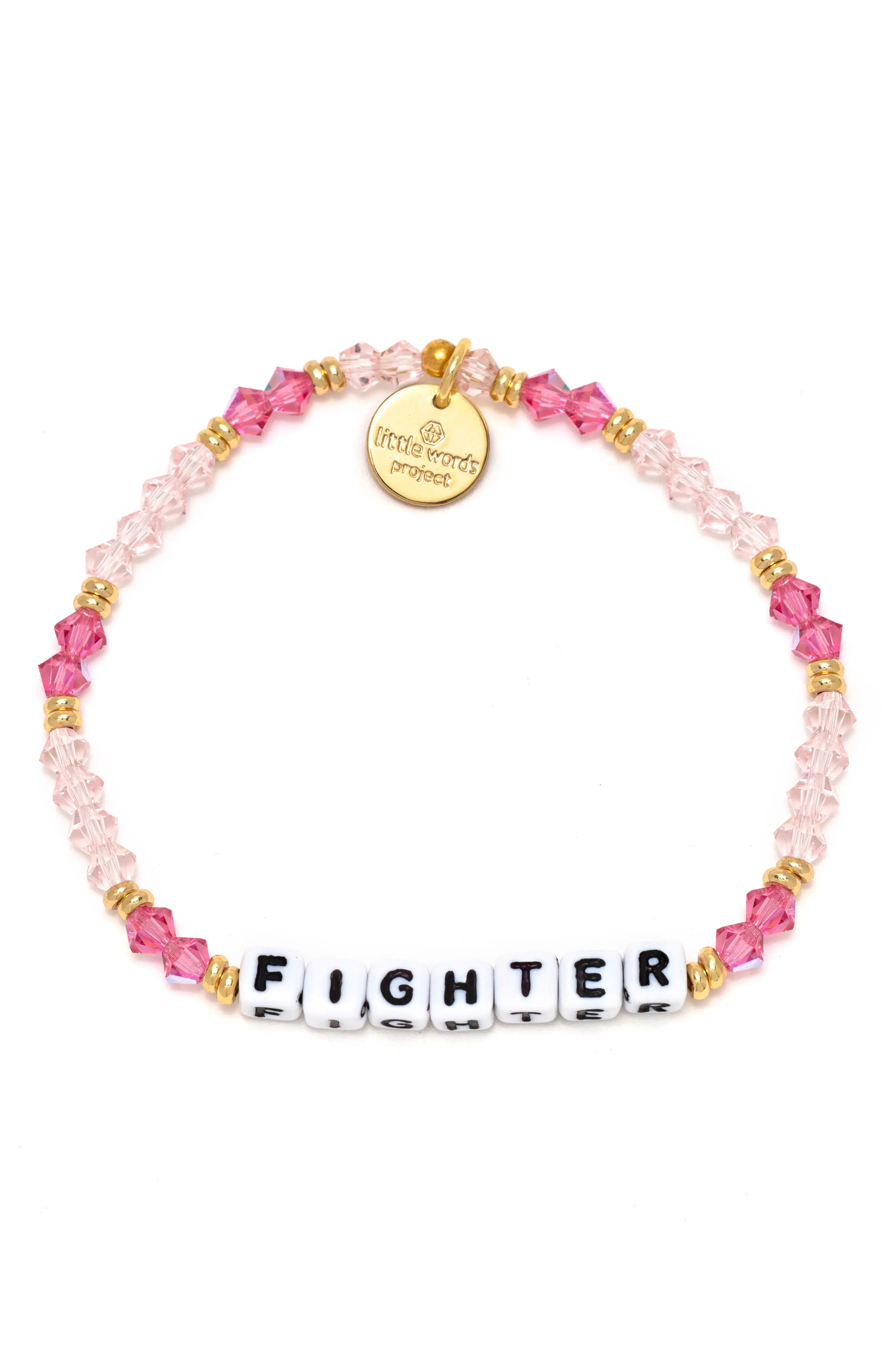 Little Words Project Fighter Beaded Stretch Bracelet, Size Small in Pink Passion at Nordstrom | Nordstrom