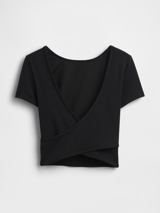 GapFit Smooth Reversible Wrap Crop Top | Gap (US)